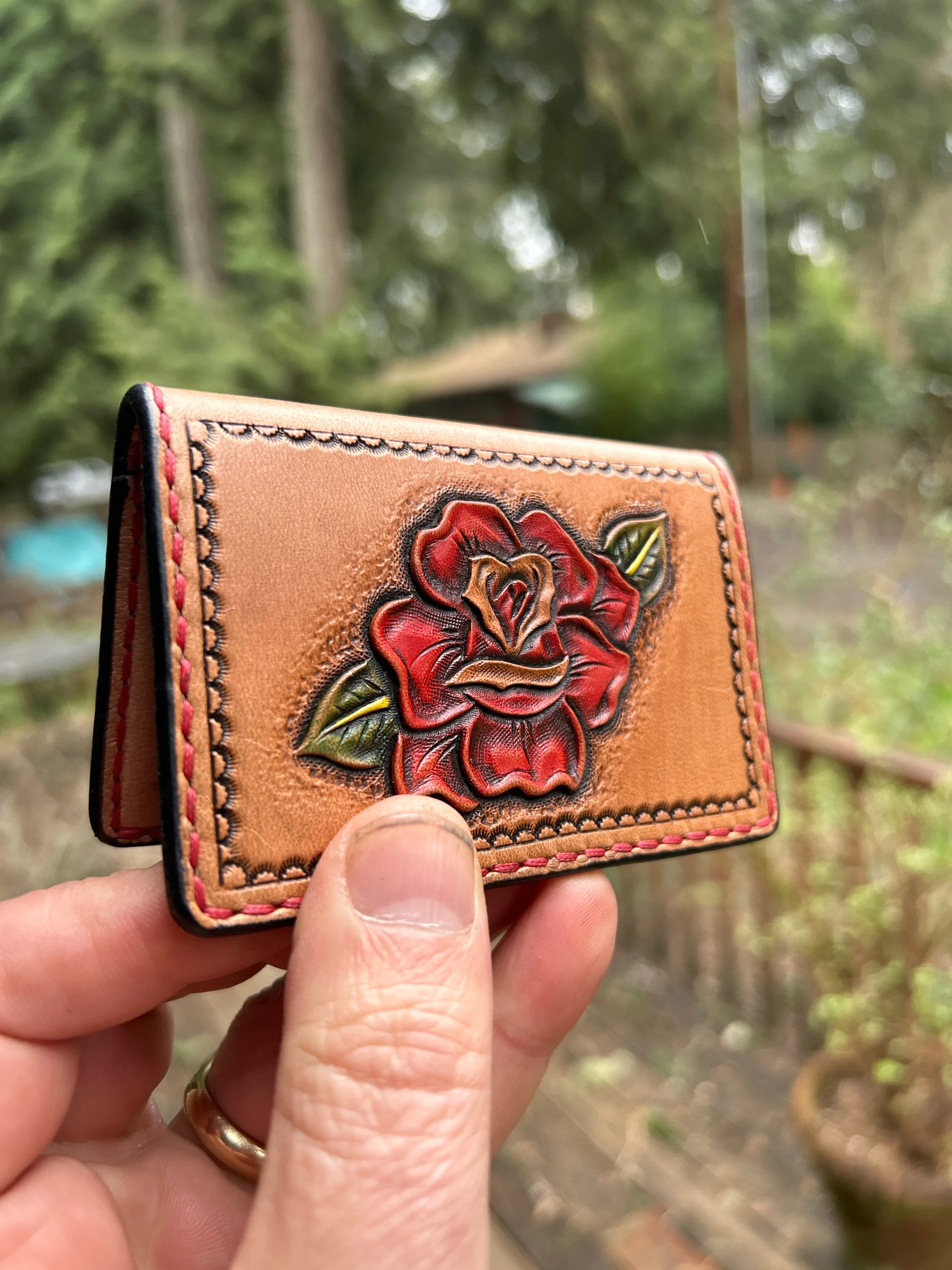 Hand-Stamped Leather Wallet